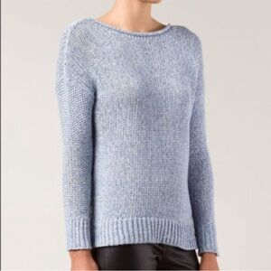 C Vince Marled Boat Neck Crochet Women Sweater Size Small